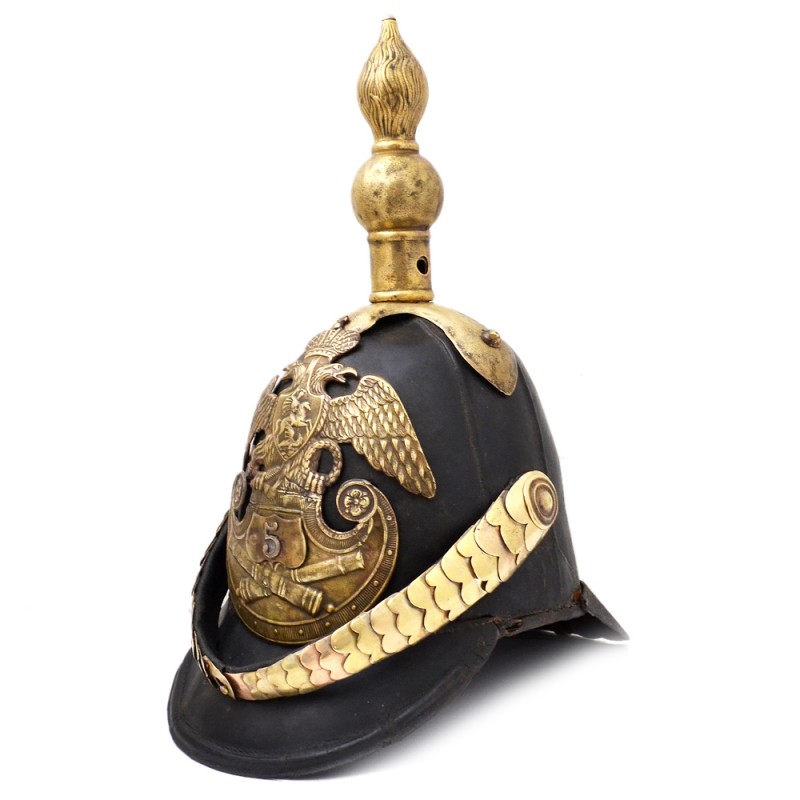 Leather helmet of the lower rank of the 5th artillery brigade model 1844