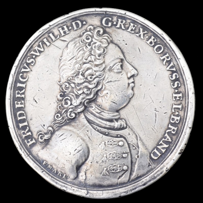 Prussian medal commemorating the siege of Stralsund on 22 August 1715
