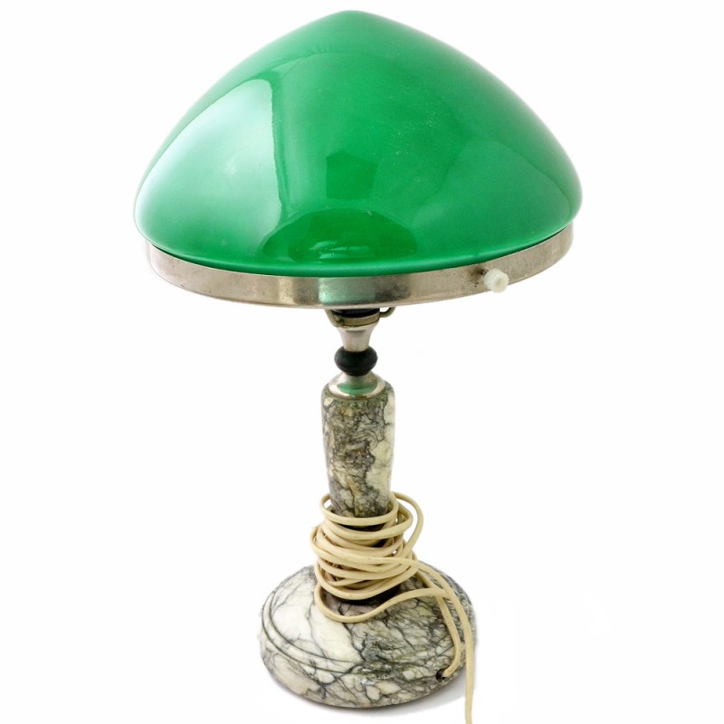 Desk cabinet lamp with green shade