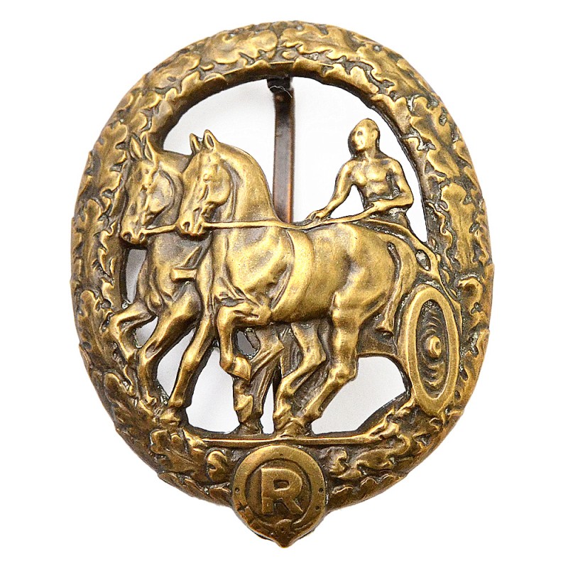 The sign of the German rider "For driving the cart", a variant in bronze