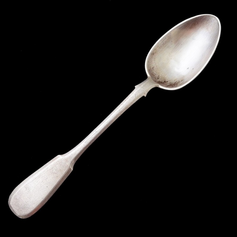 Silver teaspoon with the stamp of the master Nikita Mikhailov, Moscow