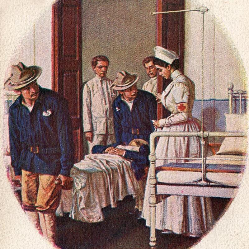 Postcard based on the painting by V. Vereshchagin "In the hospital"