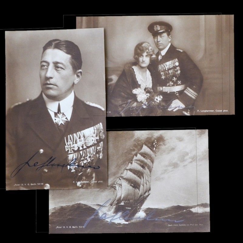Lot of postcards dedicated to F. von Luckner, with his own autograph