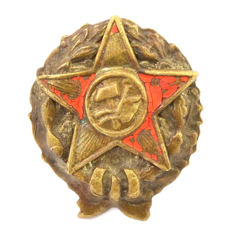 Badge of the red commander of the Red Army of the 1918 model, miniature version