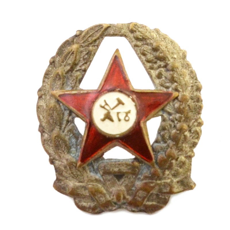 Badge of the red commander of the Red Army of the 1918 model, a reduced version