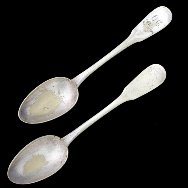 A couple of teaspoons from the mess of the Officers' Assembly of the L-Gw. Izmailovsky Regiment