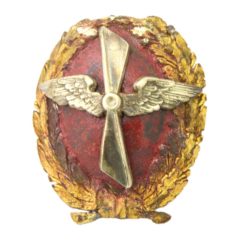 Badge of the red commander - military officer of the Red Army of the 1918 model (in paint)