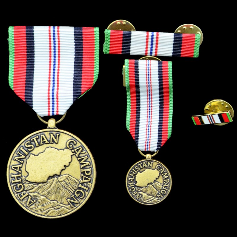 Medal for participation in the Afghan campaign, with a miniature and two bars