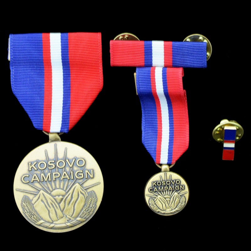 Medal for participation in the Kosovo campaign, with a miniature and two bars