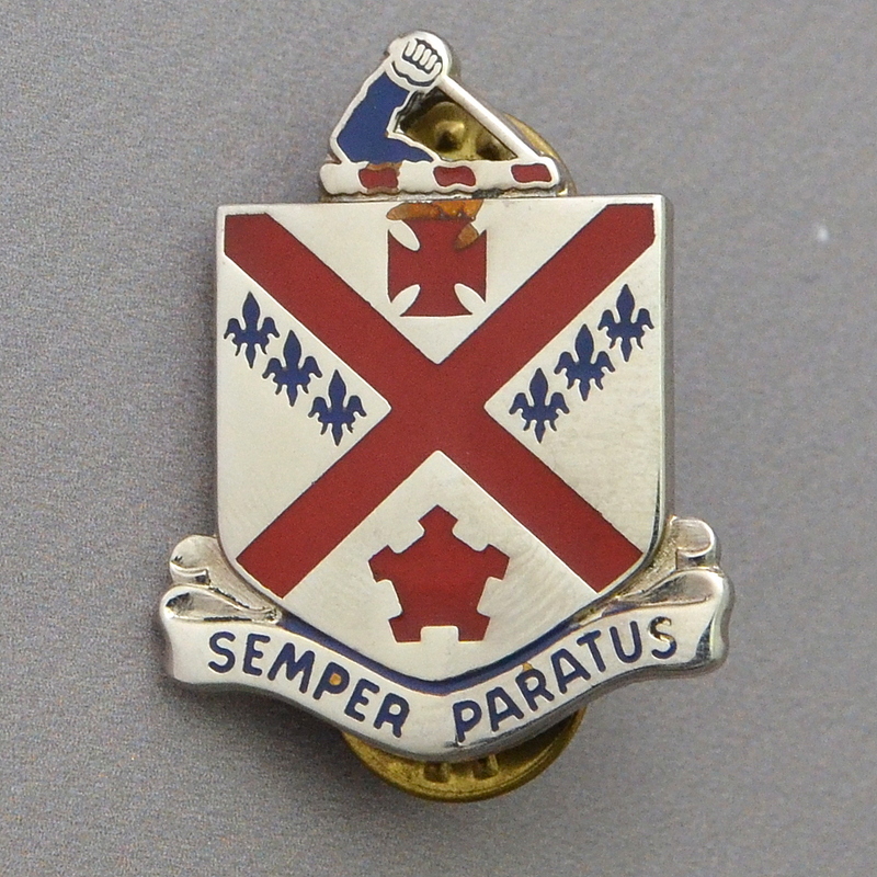 Badge of a serviceman of the 101st Infantry Regiment of the US Army