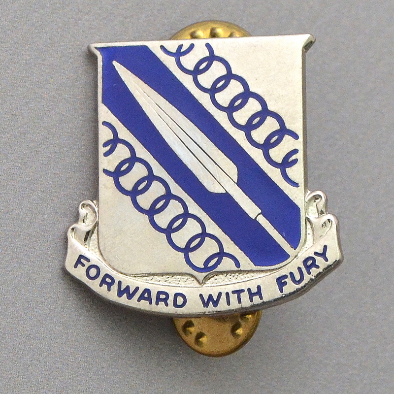 Badge of a serviceman of the 512th Armored Infantry Battalion of the US Army