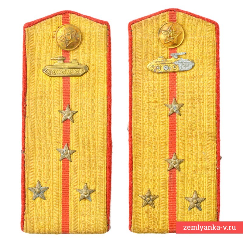 Shoulder straps of the everyday captain of the ABTV Red Army of the 1943 model