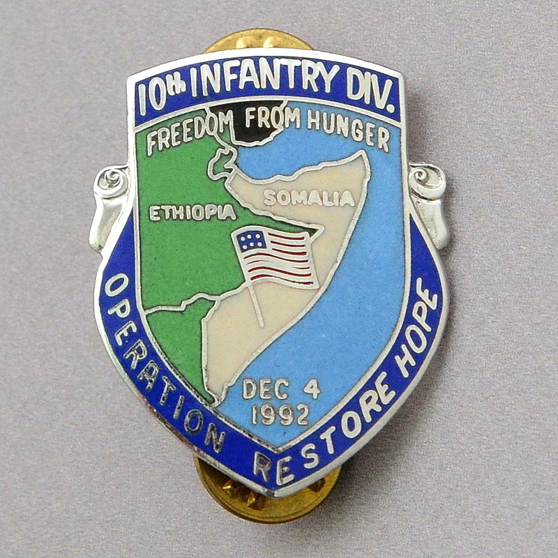Badge of the 10th Mountain Rifle Division of the United States for the campaign in Somalia