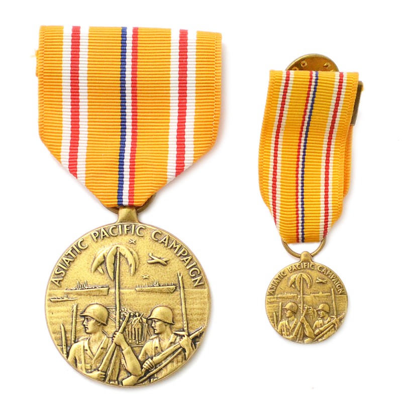 Medal of the Asia-Pacific Campaign in World War II, with miniature 