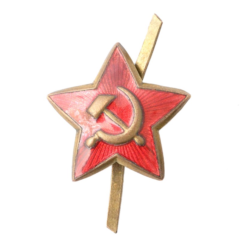 A star on the cap of a soldier of the Soviet army