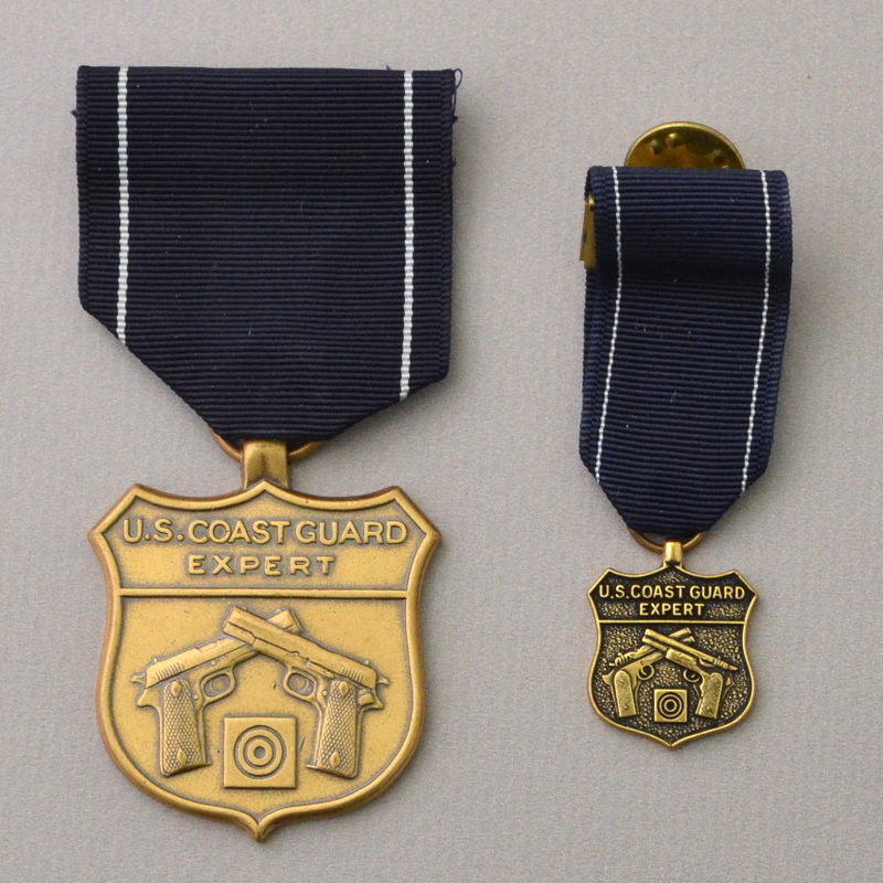 U.S. Coast Guard Medal for Pistol Shooting, with miniature
