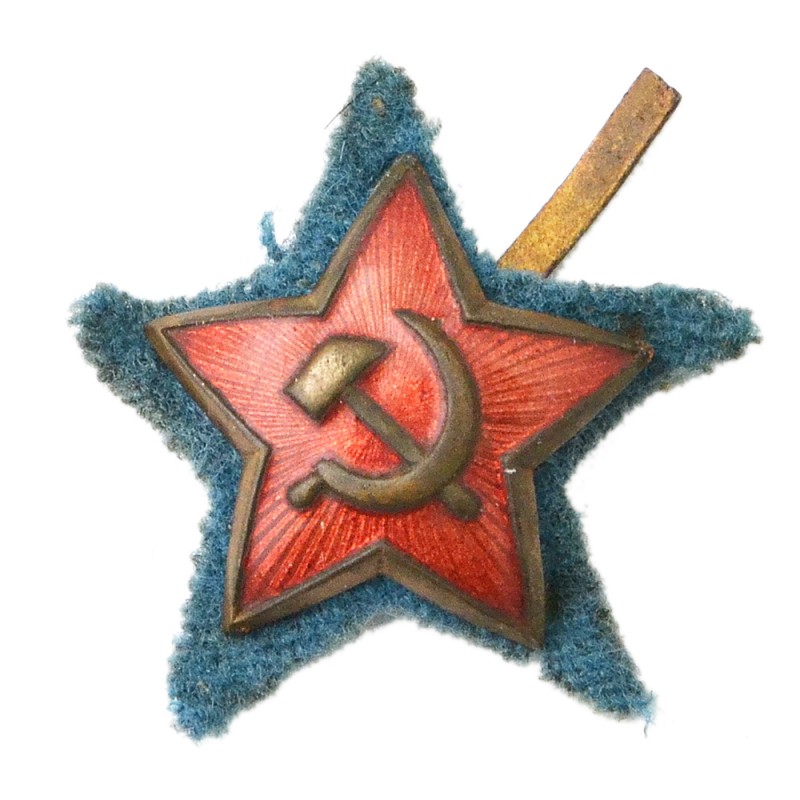 A set of stars for a blue Red Army Air Force cap of the 1935 model