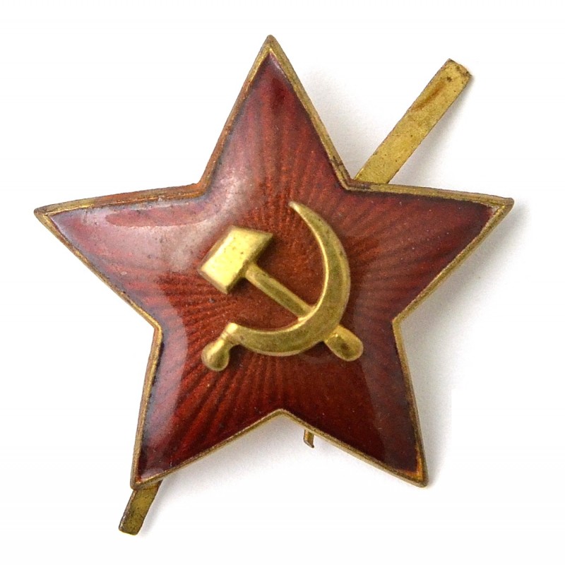 31-mm star on the cap or budenovka of the rank and file of the Red Army of the 1936 model