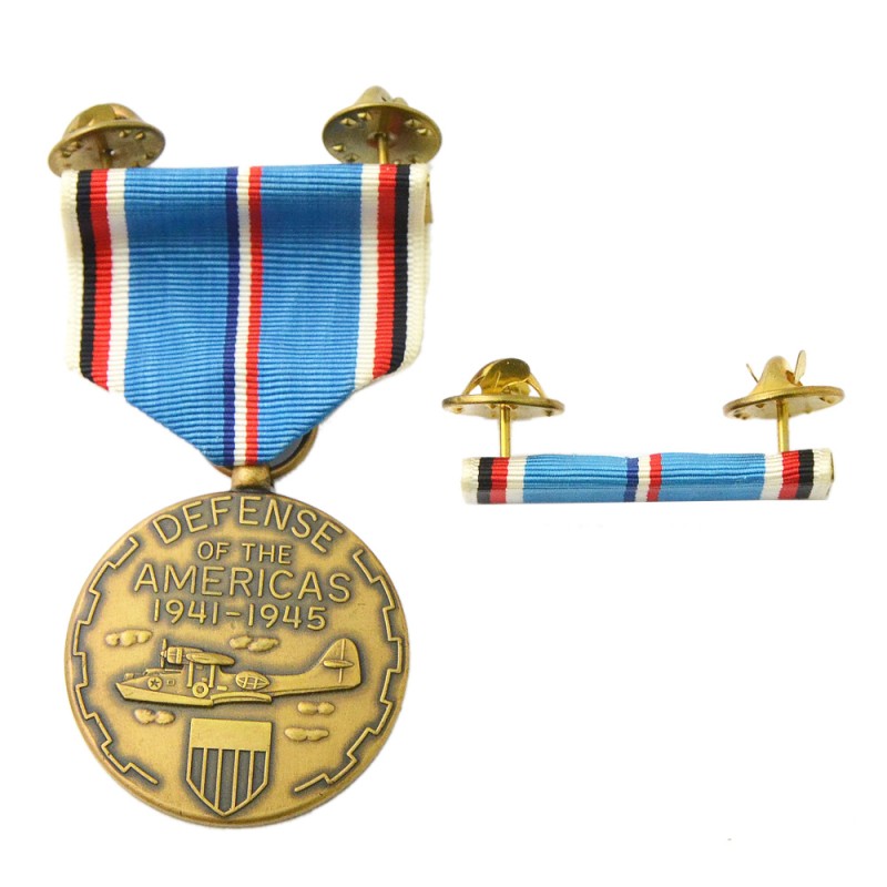 Medal in memory of the 50th anniversary of the Defense of America, with a bar