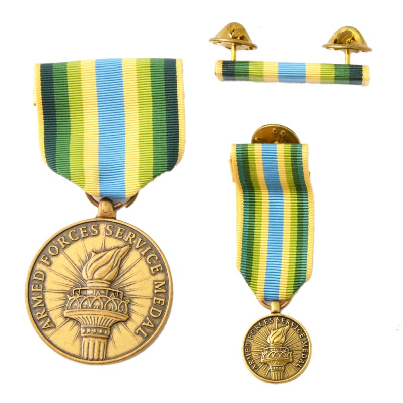 United States Armed Forces Service Medal, with miniature and bar