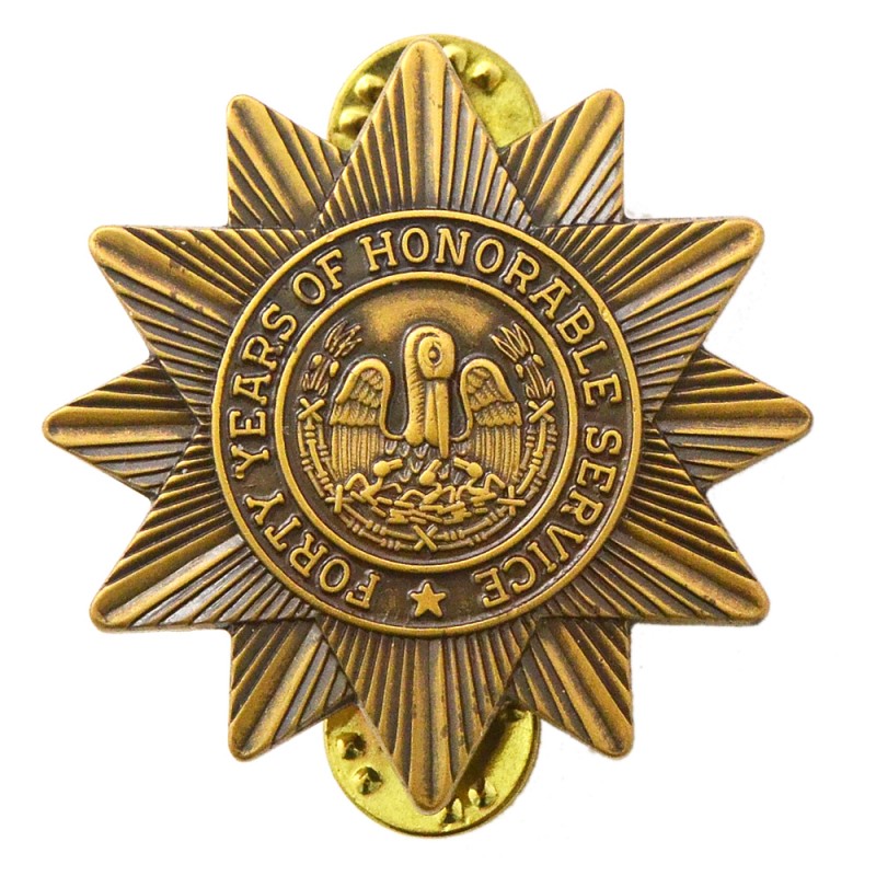 Badge of the Louisiana National Guard for 40 years of faithful service