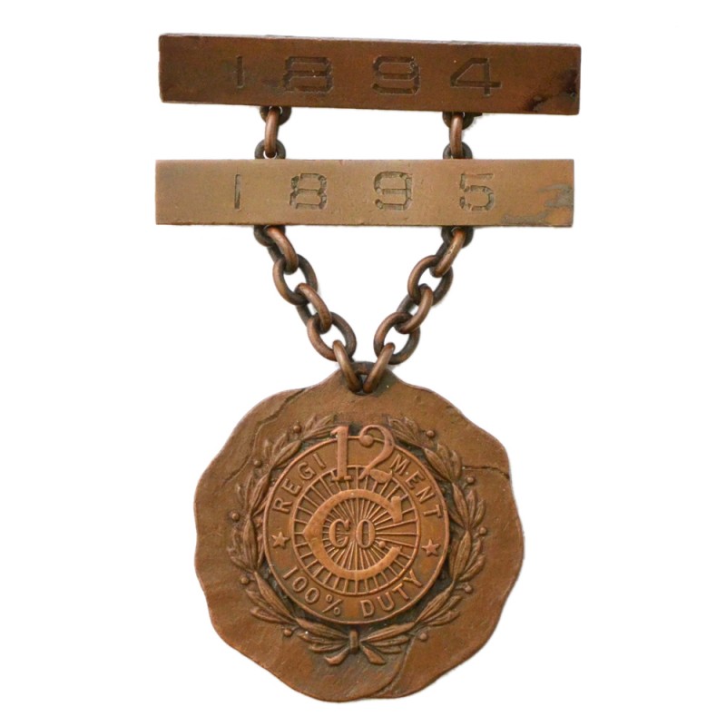 Medal of the 12th Regiment of the National Guard of the State of New York for 100% service
