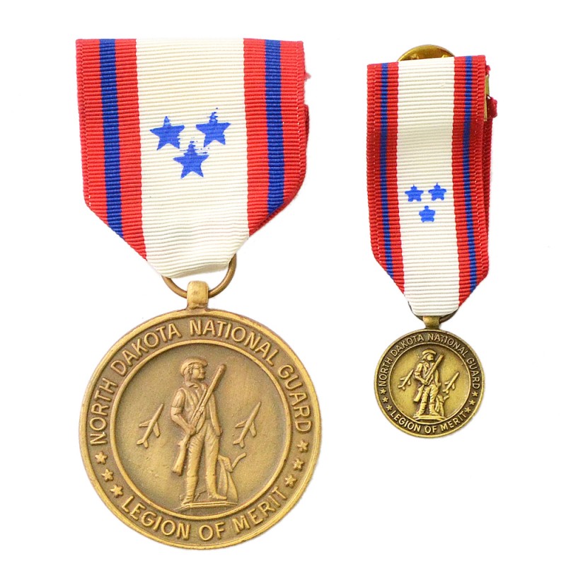 North Dakota National Guard Medal of Merit, with miniature