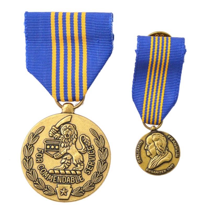 Medal of Honor of the Pennsylvania National Guard, with miniature