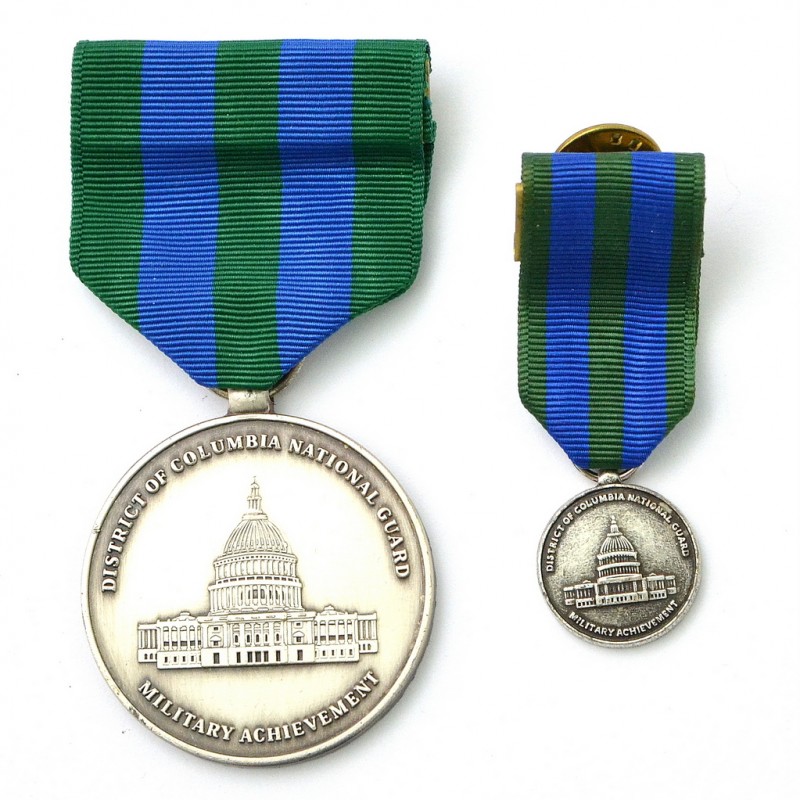 Silver Medal of the National Guard of the District of Columbia for Achievements, with miniature