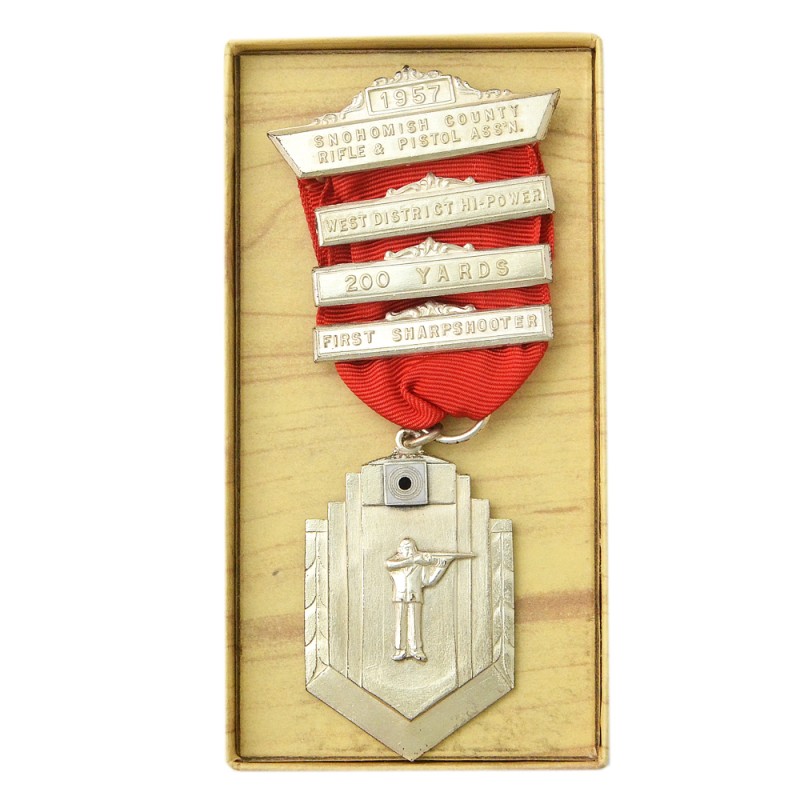 Silver medal for shooting competitions in Snohomish County (USA), 1957