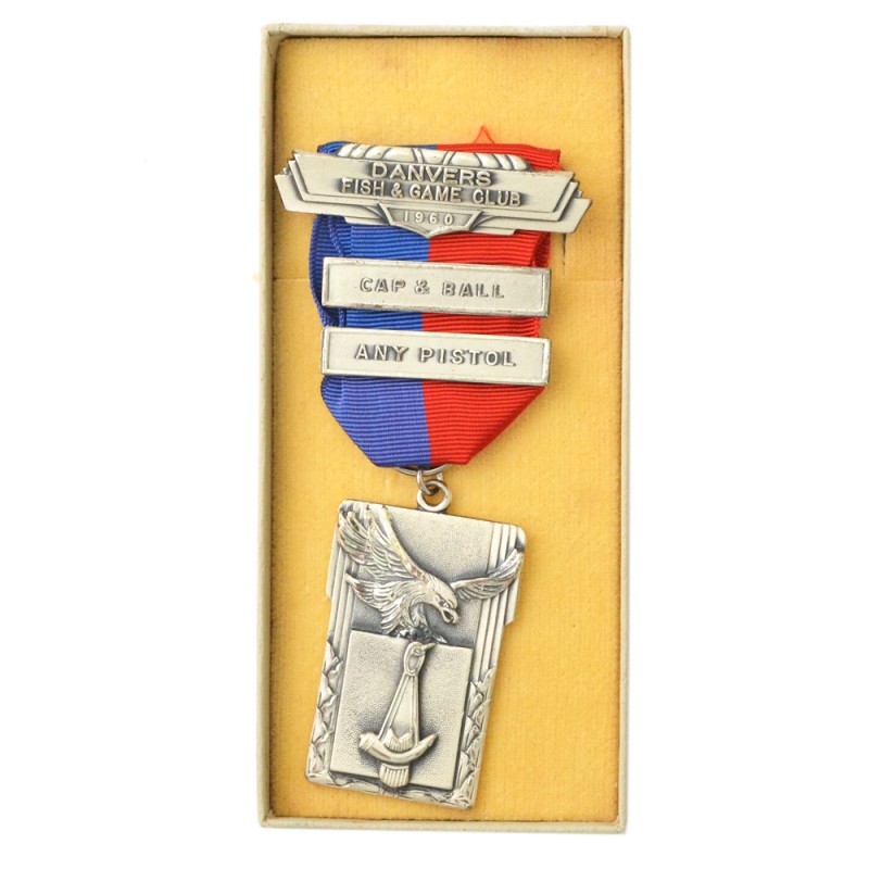 Silver medal of the Denver Hunting and Fishermen Club for firing a percussion cap revolver, 1960