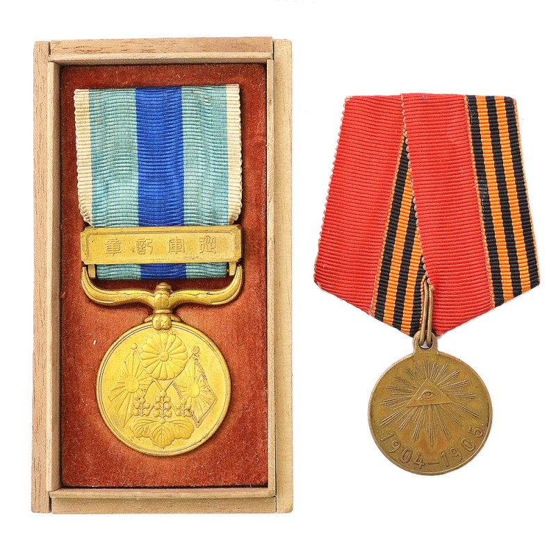 Lot of Japanese and Russian medals for participation in the war of 1904-1905