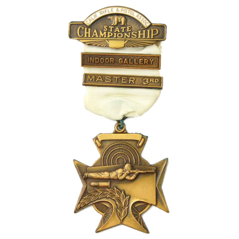 Bronze Medal of the California Rifle Association for indoor rifle shooting lying down