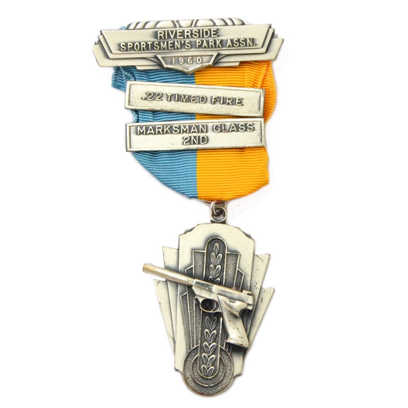 Silver Medal for pistol shooting, Riverside, 1960