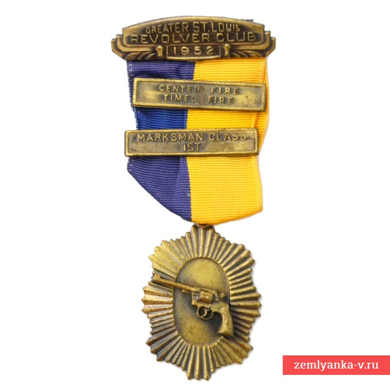 Bronze medal of the "Revolver Club of Greater St. Louis", 1952