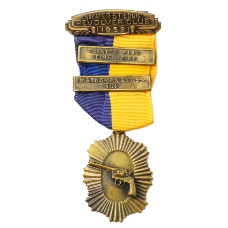 Bronze medal of the "Revolver Club of Greater St. Louis", 1952