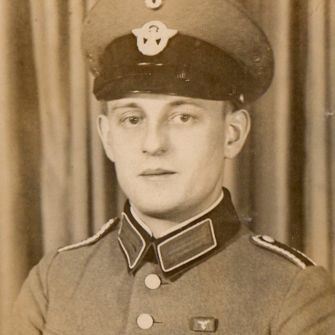 Portrait photo of a policeman-unterwachmister of the German police