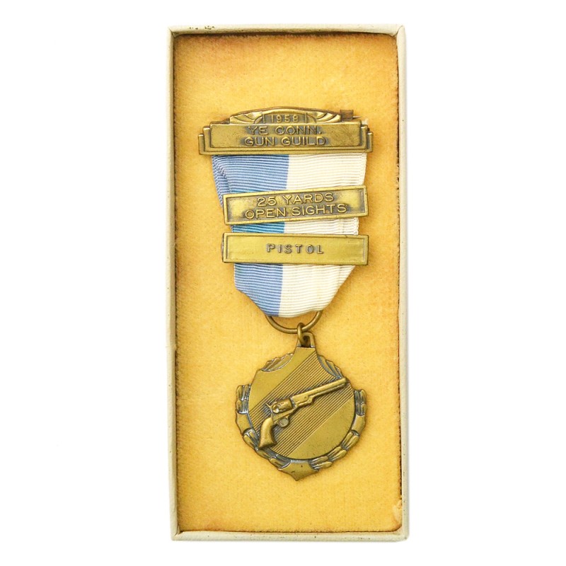 Bronze medal for shooting a revolver at 25 yards, Connecticut, 1958