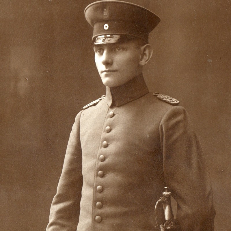 Photo of a military official of the Kaiser's army with an old-style sword