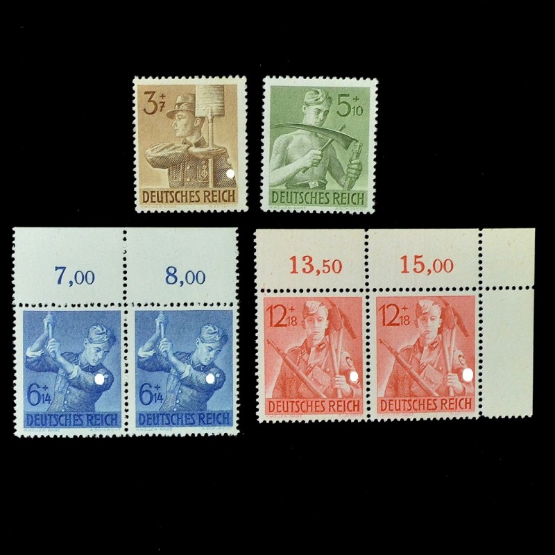 Complete set of stamps "8th anniversary of the Labor Service of the 3rd Reich (RAD)"**, 1943