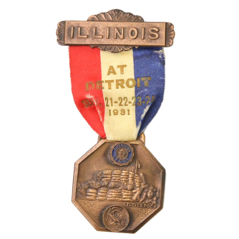 Commemorative medal of the participant of the Congress of the American Legion in Illinois, 1931