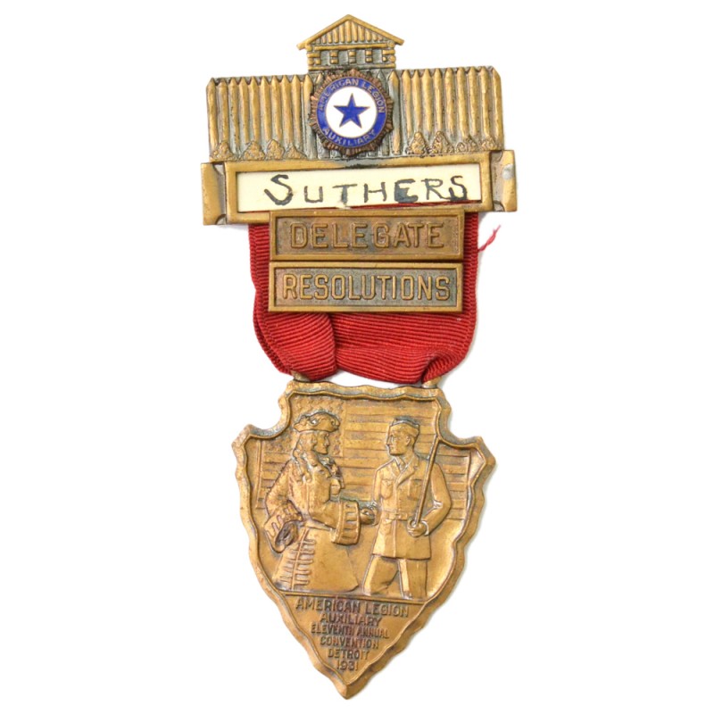 Commemorative medal of the delegate to the American Legion Convention in Detroit, 1931
