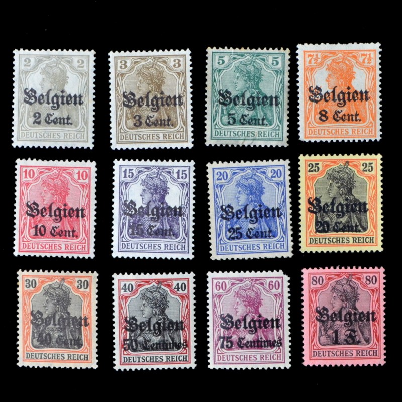 Series of stamps "Occupation of Belgium 1915-1916"**