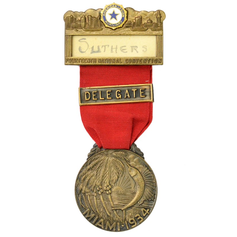 Medal of the delegate to the American Legion Convention in Miami, Florida, 1934