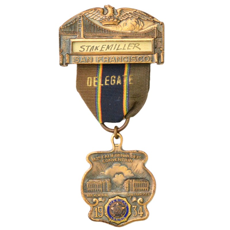 Medal of the Delegate to the American Legion Convention in San Francisco, California, 1934