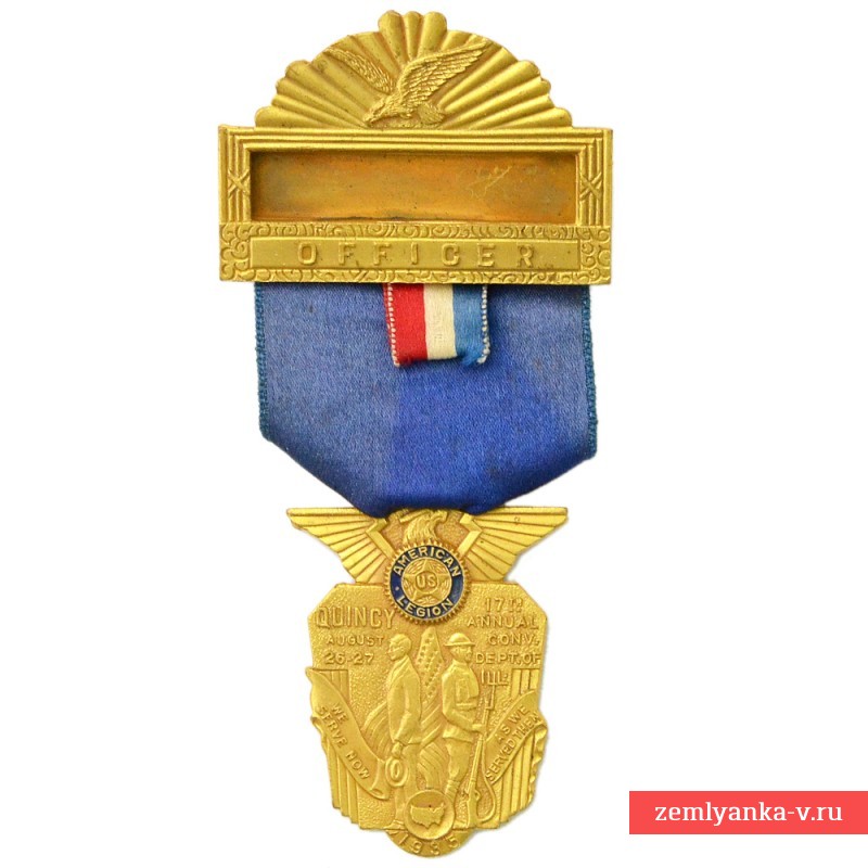 Medal of the officer - participant of the American Legion Convention in Quincy, Illinois, 1935