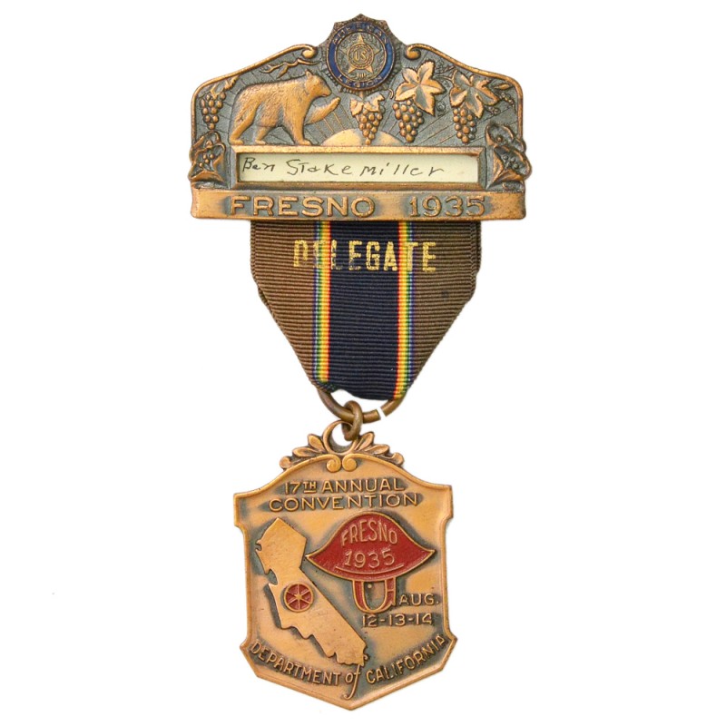 Medal of the Delegate to the American Legion Convention in Fresno, California, 1935