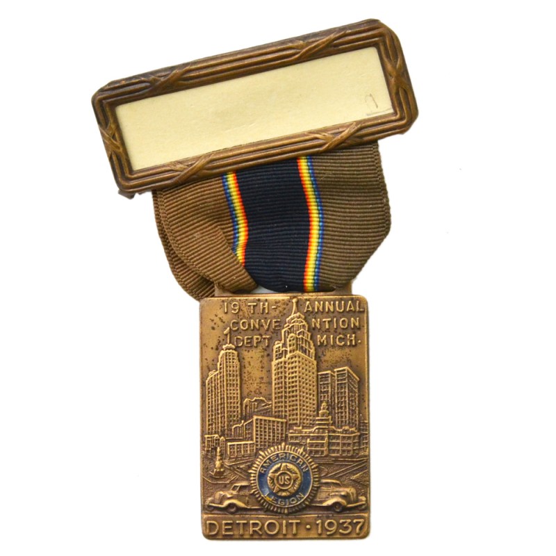 Medal of the participant of the American Legion Convention in Detroit, 1937