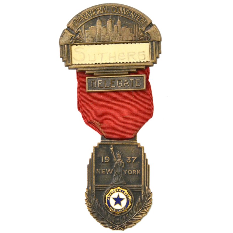 Medal of the delegate to the American Legion Convention in New York, 1937