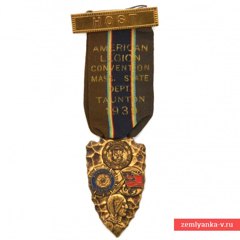Medal of a member of the organizing group of the American Legion Convention in Taunton, 1939